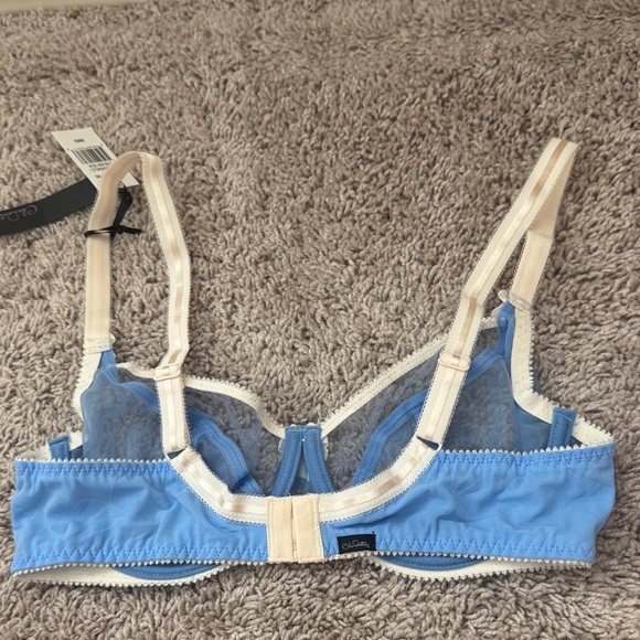 Chantelle Blue and Cream Sheer Bra - Picture 4 of 5